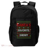 Ugly Xmas Lighting SantaS Favorite Sheriff Christmas Cute Gift Backpack thumb 0