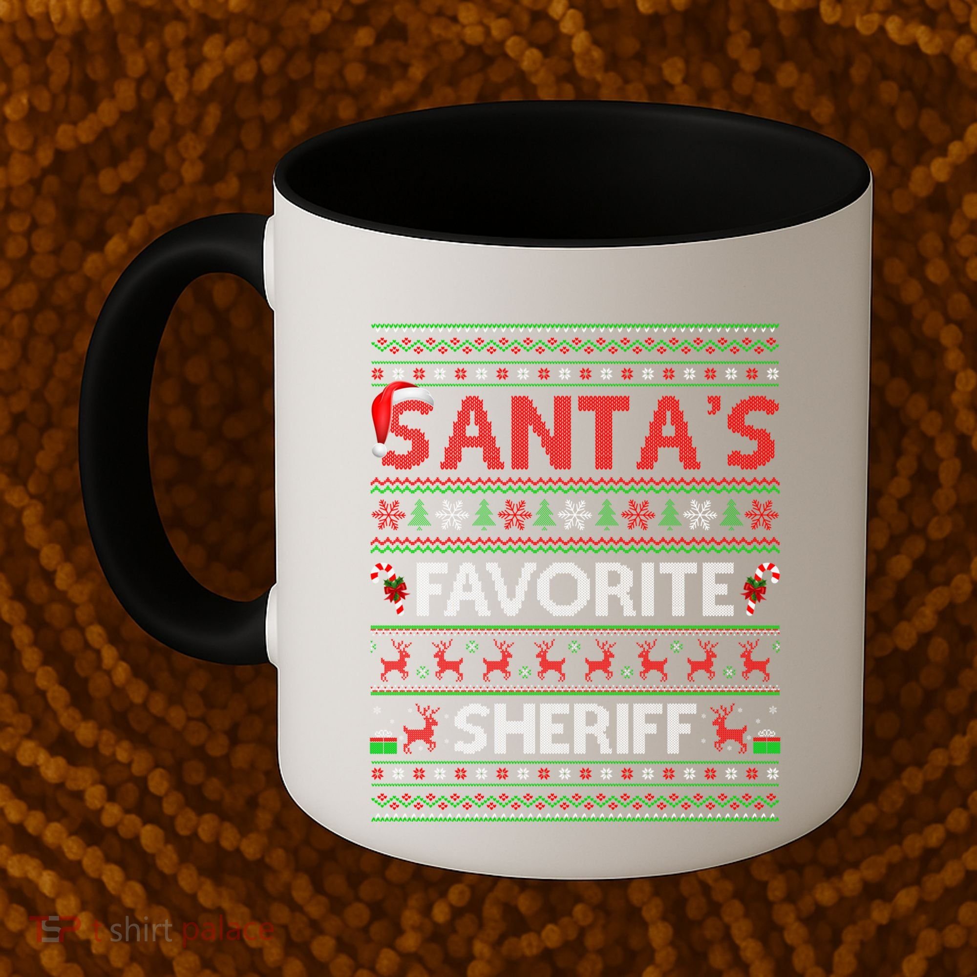 Ugly Xmas Lighting SantaS Favorite Sheriff Christmas Cute Gift Coffee Mug