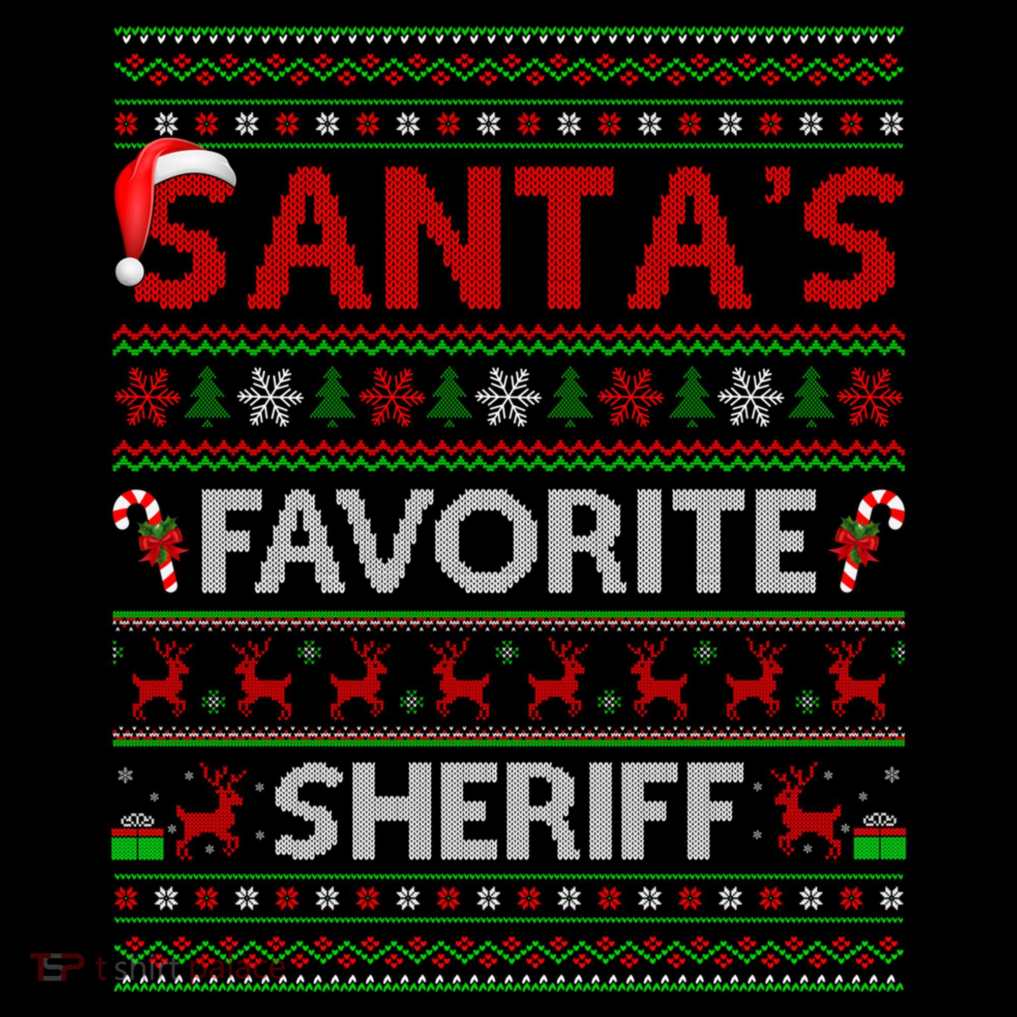 Ugly Xmas Lighting SantaS Favorite Sheriff Christmas Cute Gift Coffee Mug