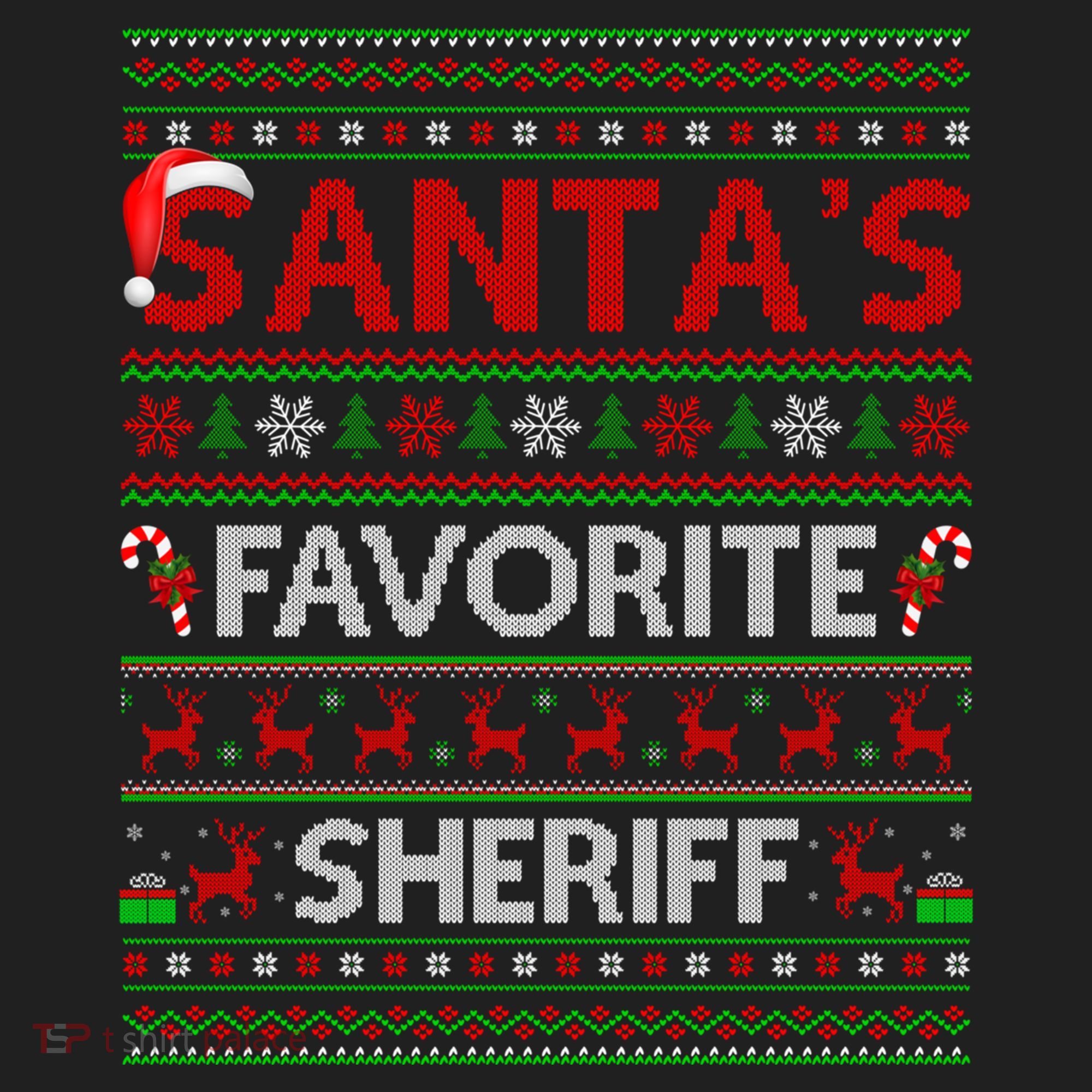 Ugly Xmas Lighting SantaS Favorite Sheriff Christmas Cute Gift Beanie