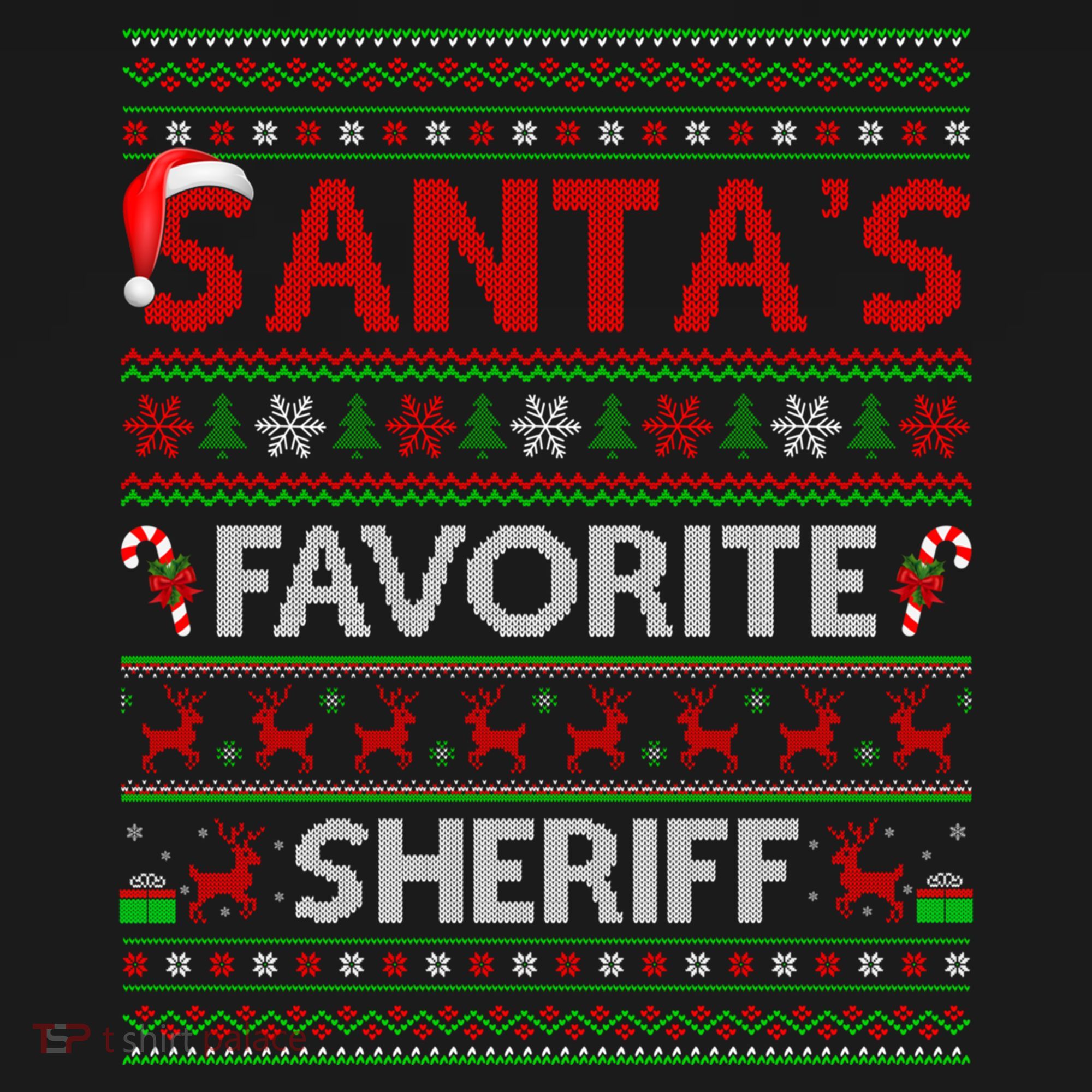 Ugly Xmas Lighting SantaS Favorite Sheriff Christmas Cute Gift Women's Hoodie