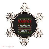 Ugly Xmas Lighting SantaS Favorite Sheriff Christmas Cute Gift Ornament thumb 0