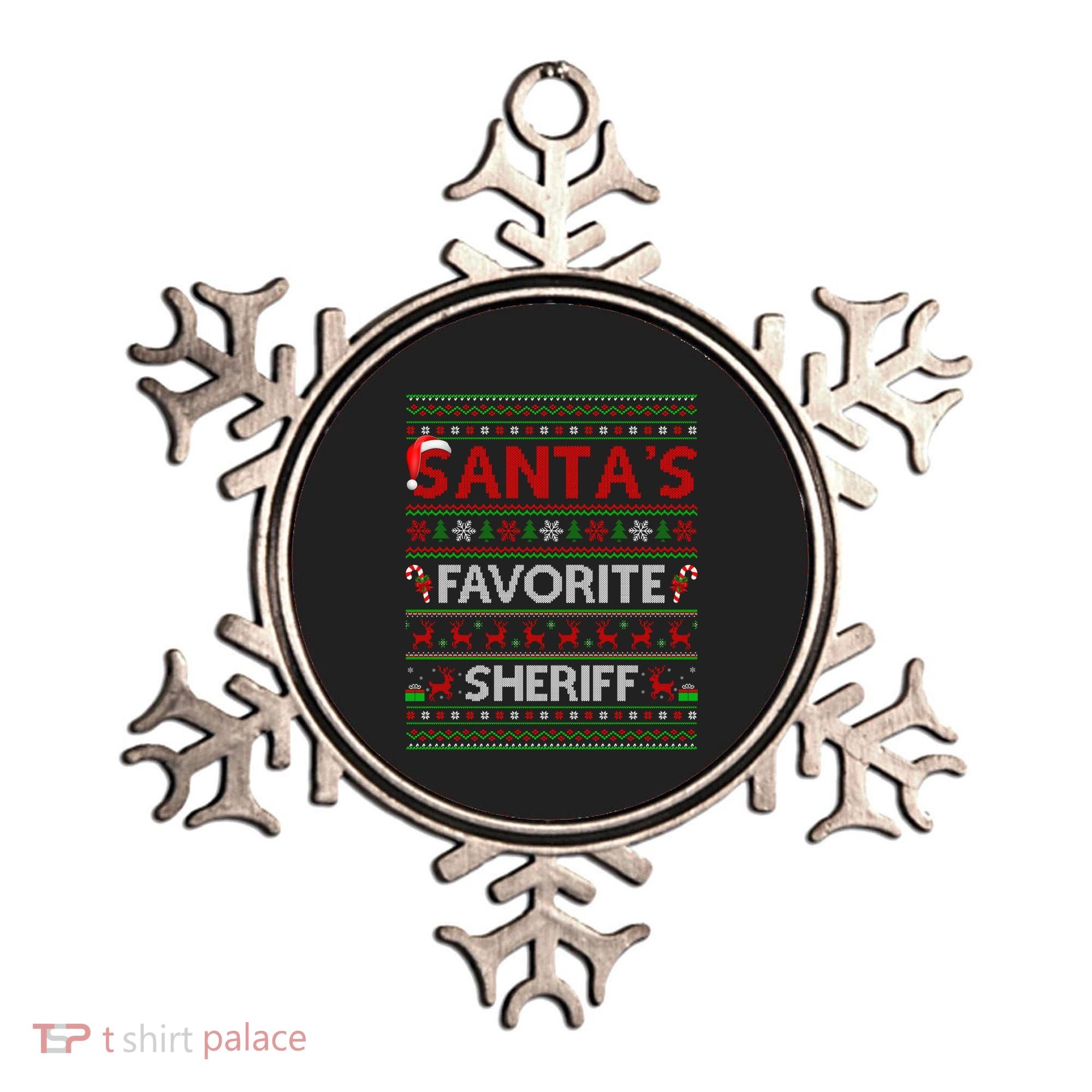 Ugly Xmas Lighting SantaS Favorite Sheriff Christmas Cute Gift Ornament