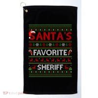 Ugly Xmas Lighting SantaS Favorite Sheriff Christmas Cute Gift Golf Towel thumb 0