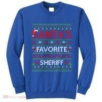 Ugly Xmas Lighting SantaS Favorite Sheriff Christmas Cute Gift Sweatshirt thumb 0