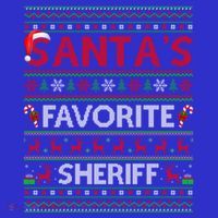 Ugly Xmas Lighting SantaS Favorite Sheriff Christmas Cute Gift Button thumb 1