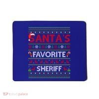 Ugly Xmas Lighting SantaS Favorite Sheriff Christmas Cute Gift Mousepad thumb 0