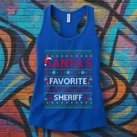 Ugly Xmas Lighting SantaS Favorite Sheriff Christmas Cute Gift Women's Tank Top thumb 3