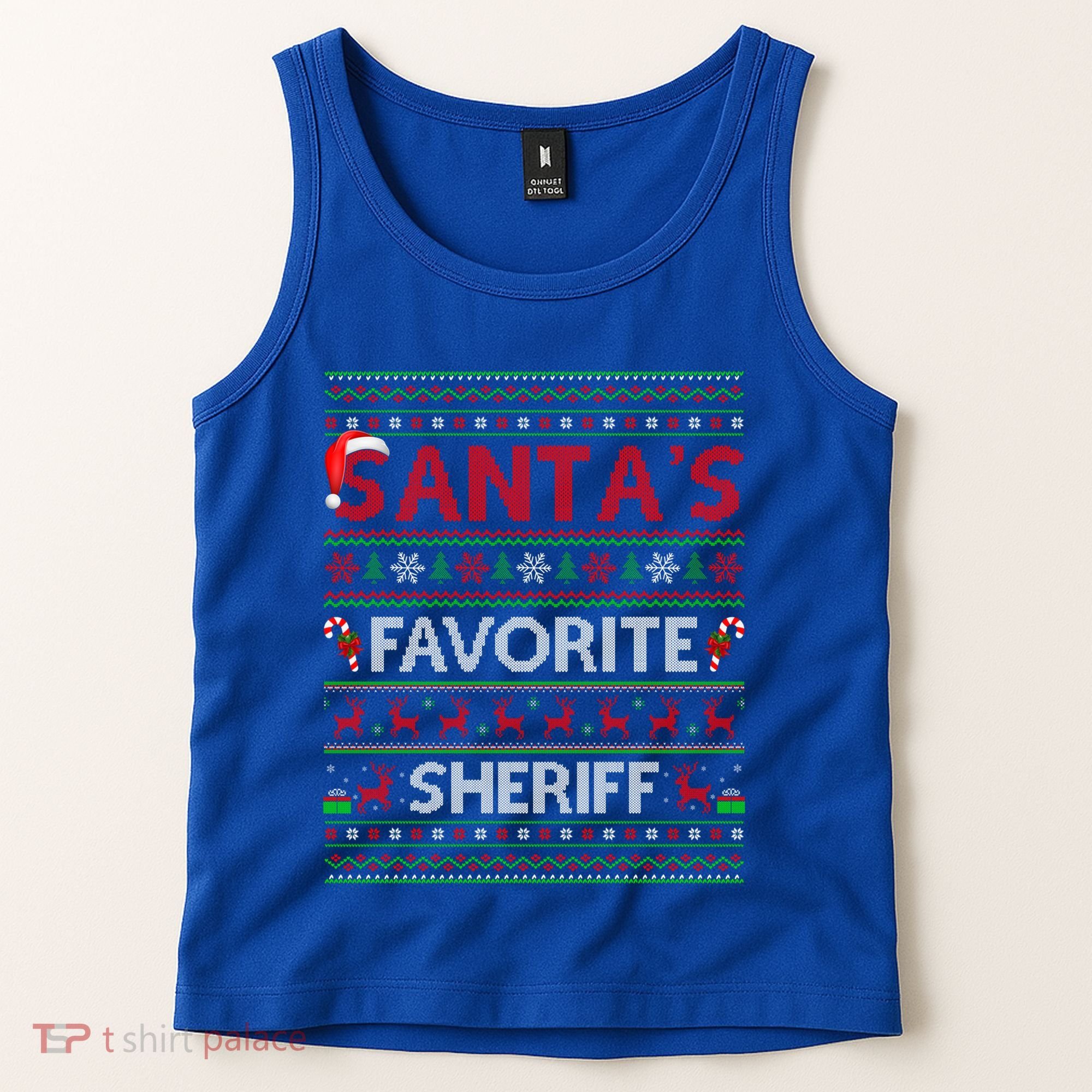 Ugly Xmas Lighting SantaS Favorite Sheriff Christmas Cute Gift Tank Top