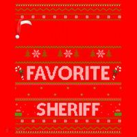 Ugly Xmas Lighting SantaS Favorite Sheriff Christmas Cute Gift Santa Hat thumb 1