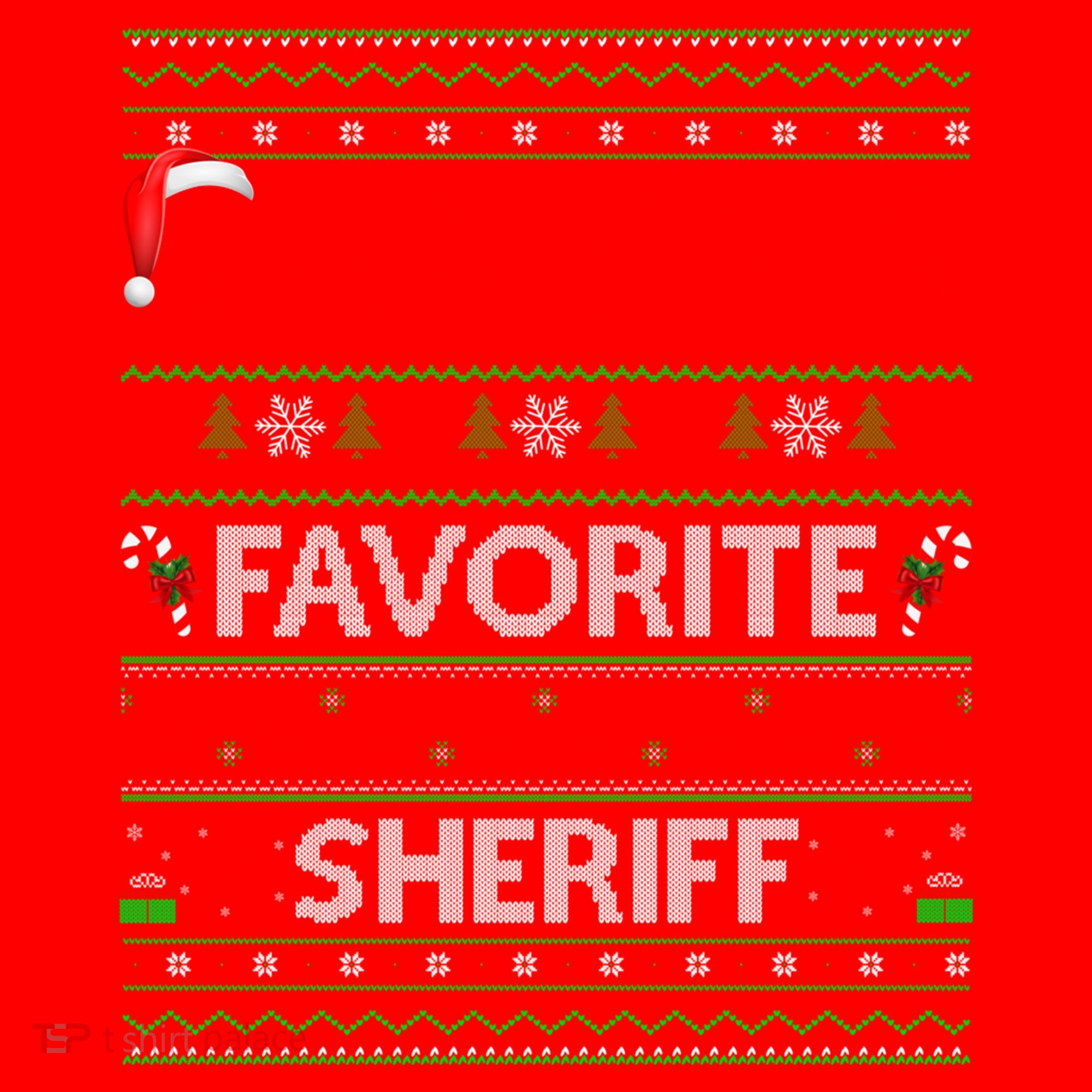 Ugly Xmas Lighting SantaS Favorite Sheriff Christmas Cute Gift Santa Hat