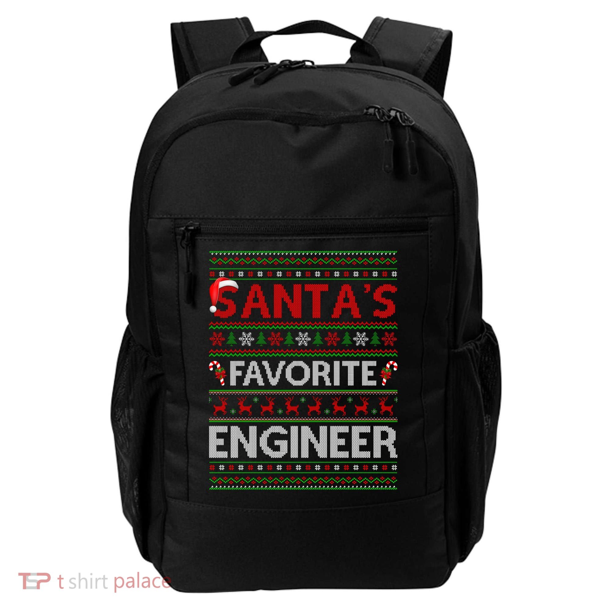 Ugly Xmas Lighting Santa's Favorite Engineer Christmas Gift Backpack