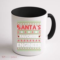 Ugly Xmas Lighting Santa's Favorite Engineer Christmas Gift Coffee Mug thumb 1