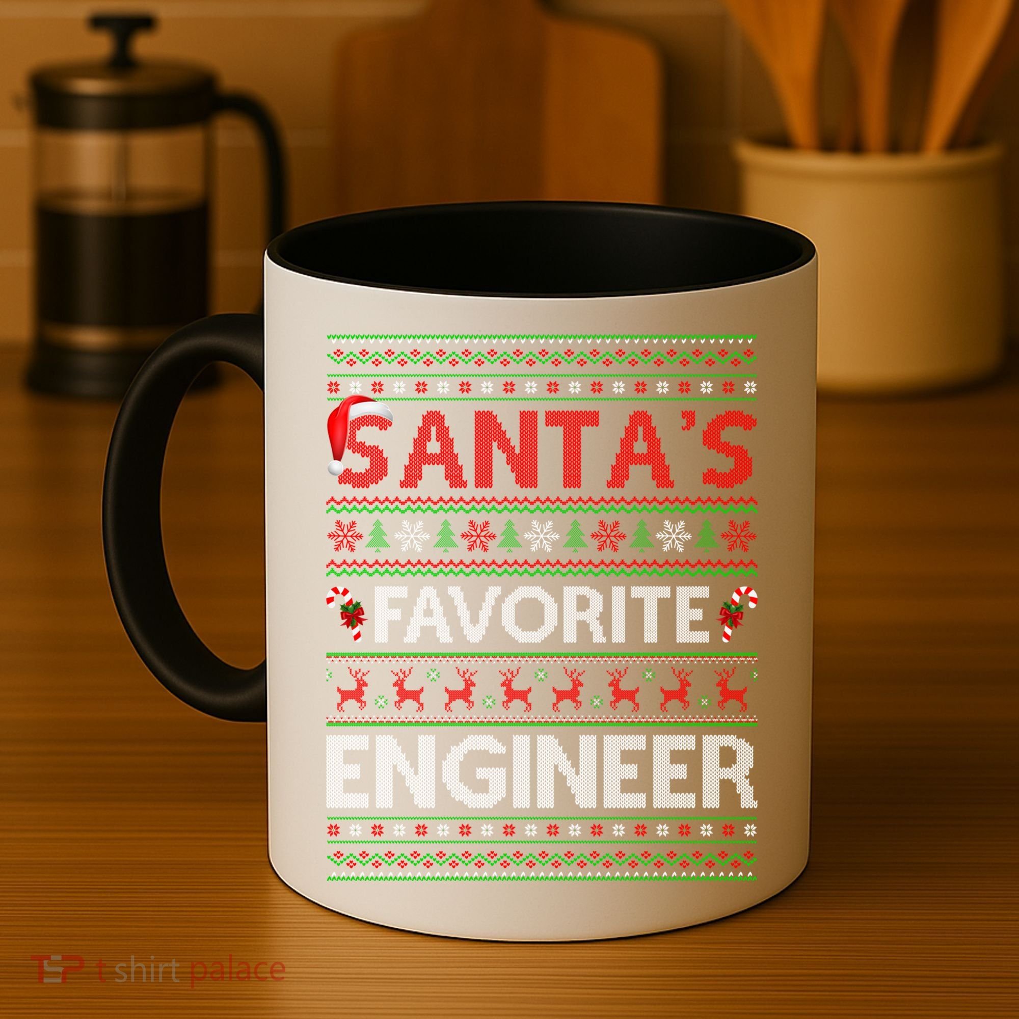 Ugly Xmas Lighting Santa's Favorite Engineer Christmas Gift Coffee Mug