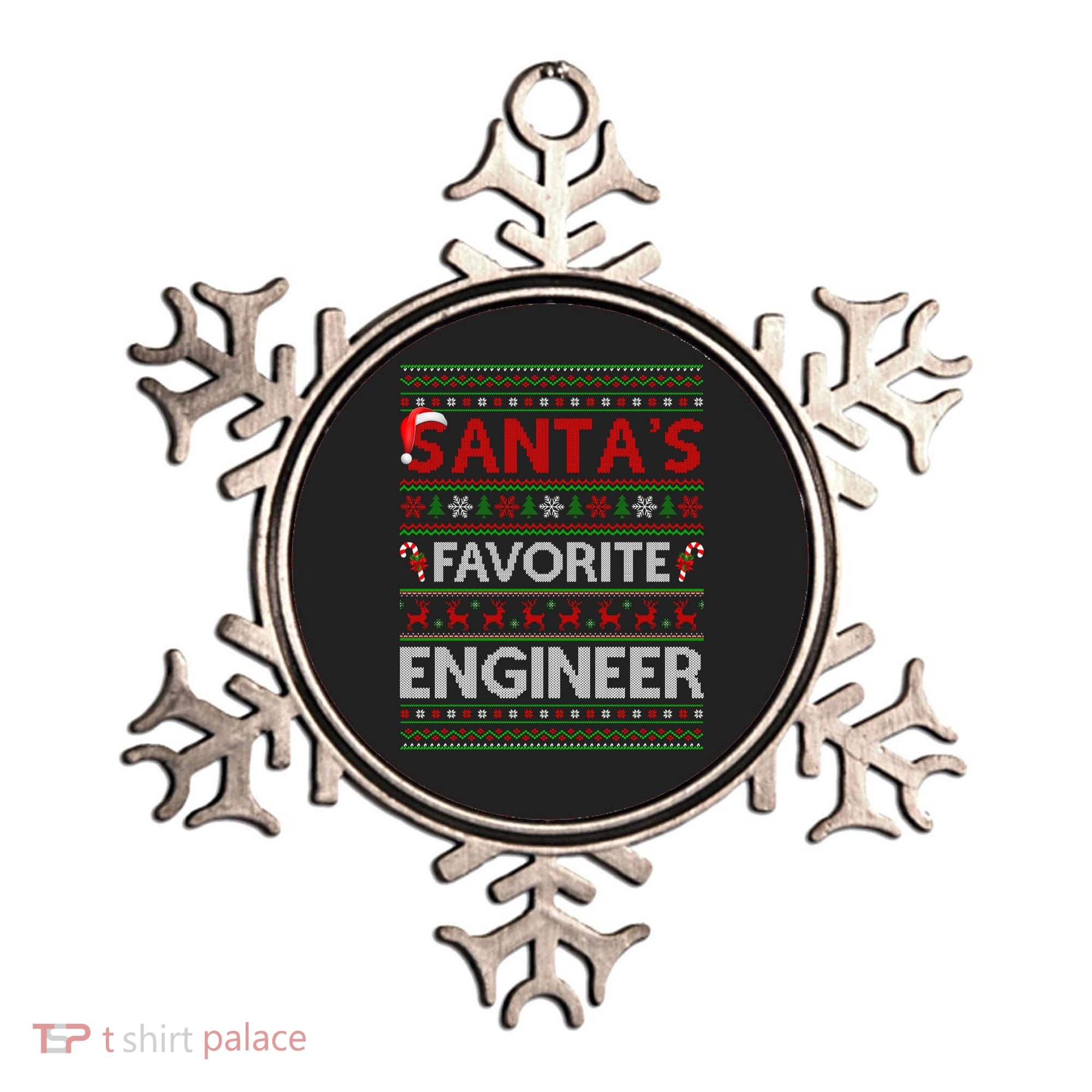 Ugly Xmas Lighting Santa's Favorite Engineer Christmas Gift Ornament