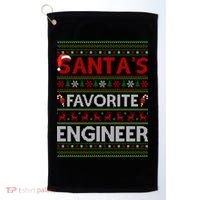 Ugly Xmas Lighting Santa's Favorite Engineer Christmas Gift Golf Towel thumb 0