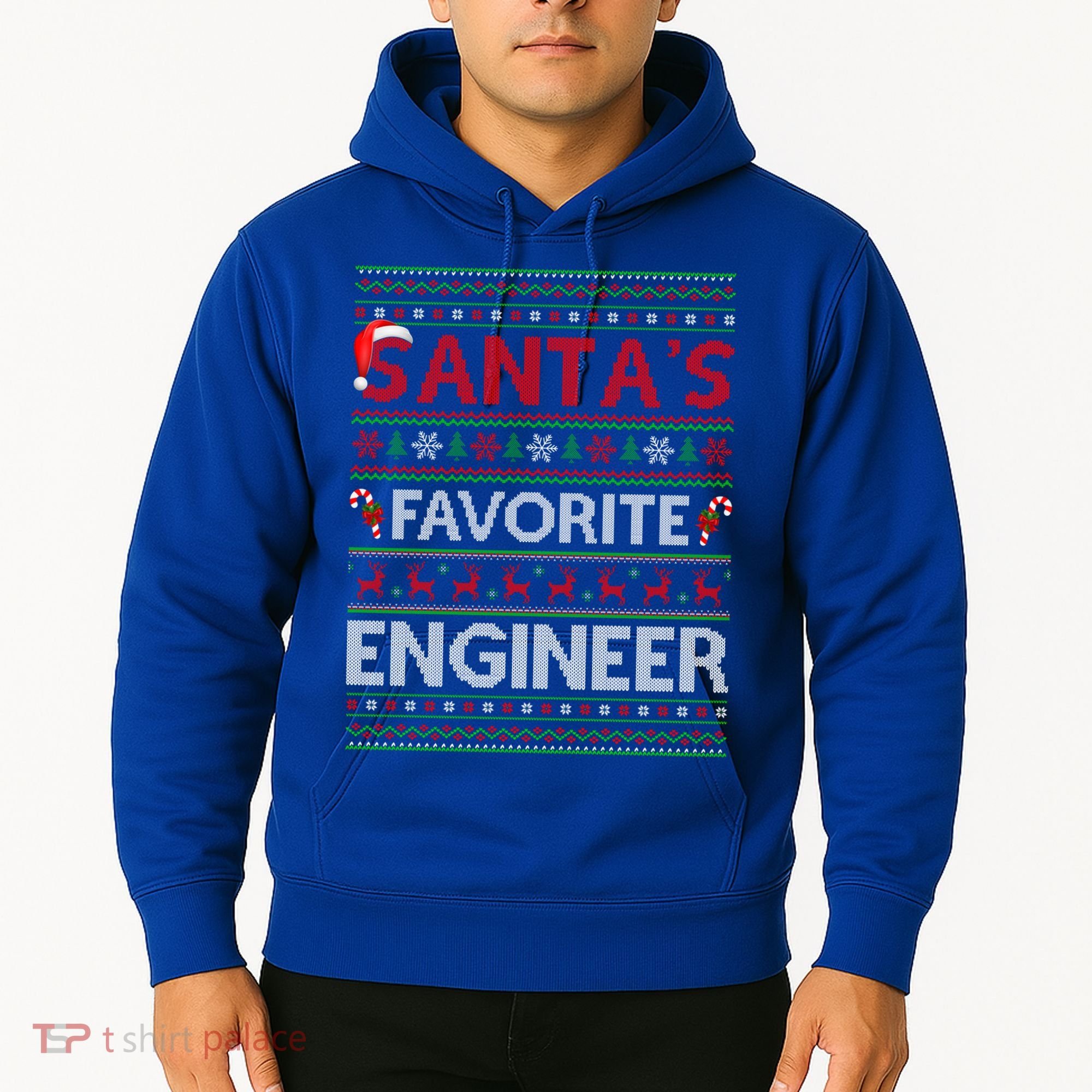 Ugly Xmas Lighting Santa's Favorite Engineer Christmas Gift Hoodie
