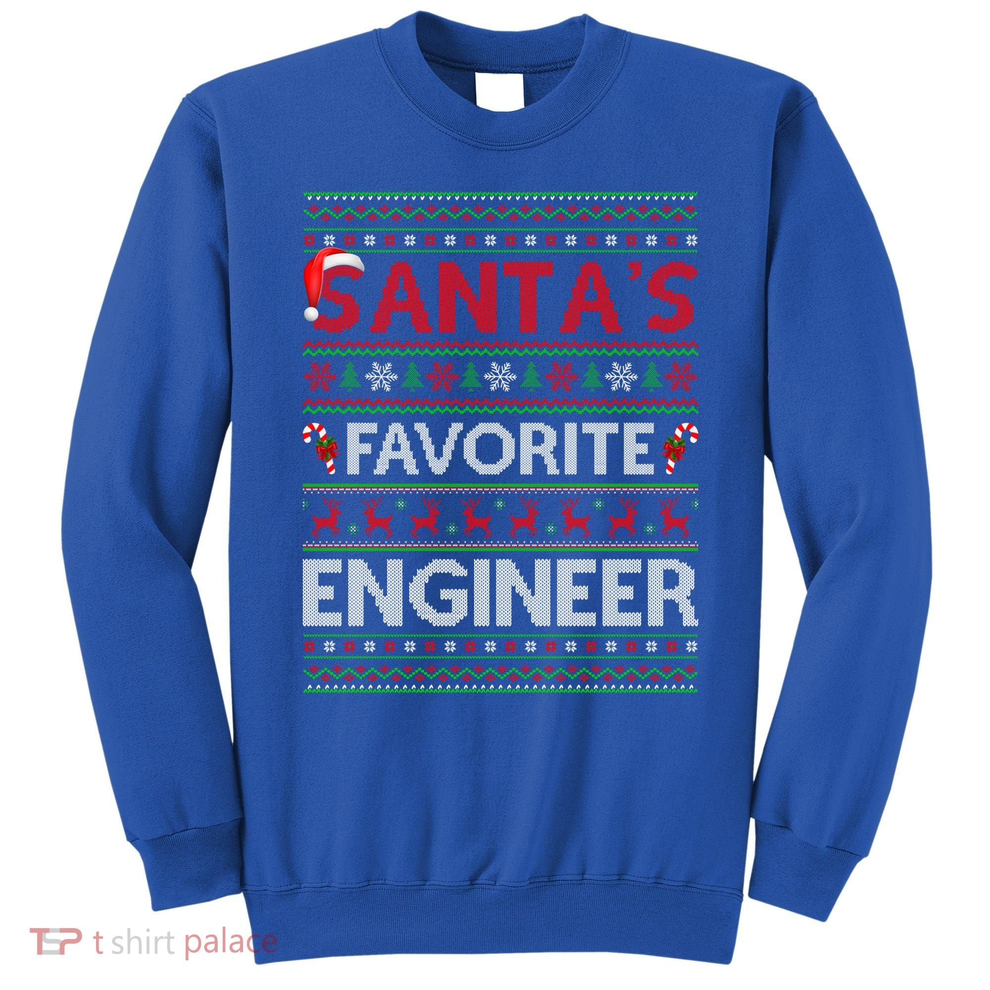 Ugly Xmas Lighting Santa's Favorite Engineer Christmas Gift Sweatshirt