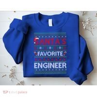 Ugly Xmas Lighting Santa's Favorite Engineer Christmas Gift Sweatshirt thumb 2