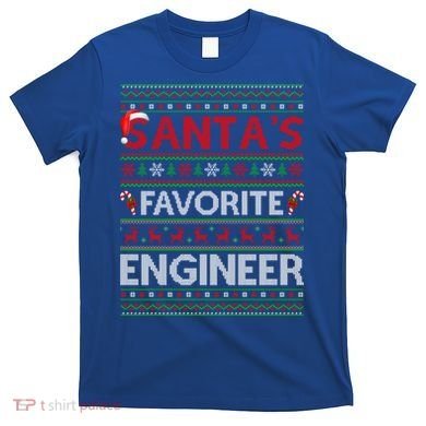 Ugly Xmas Lighting Santa's Favorite Engineer Christmas Gift T-Shirt