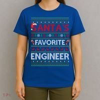Ugly Xmas Lighting Santa's Favorite Engineer Christmas Gift T-Shirt thumb 4