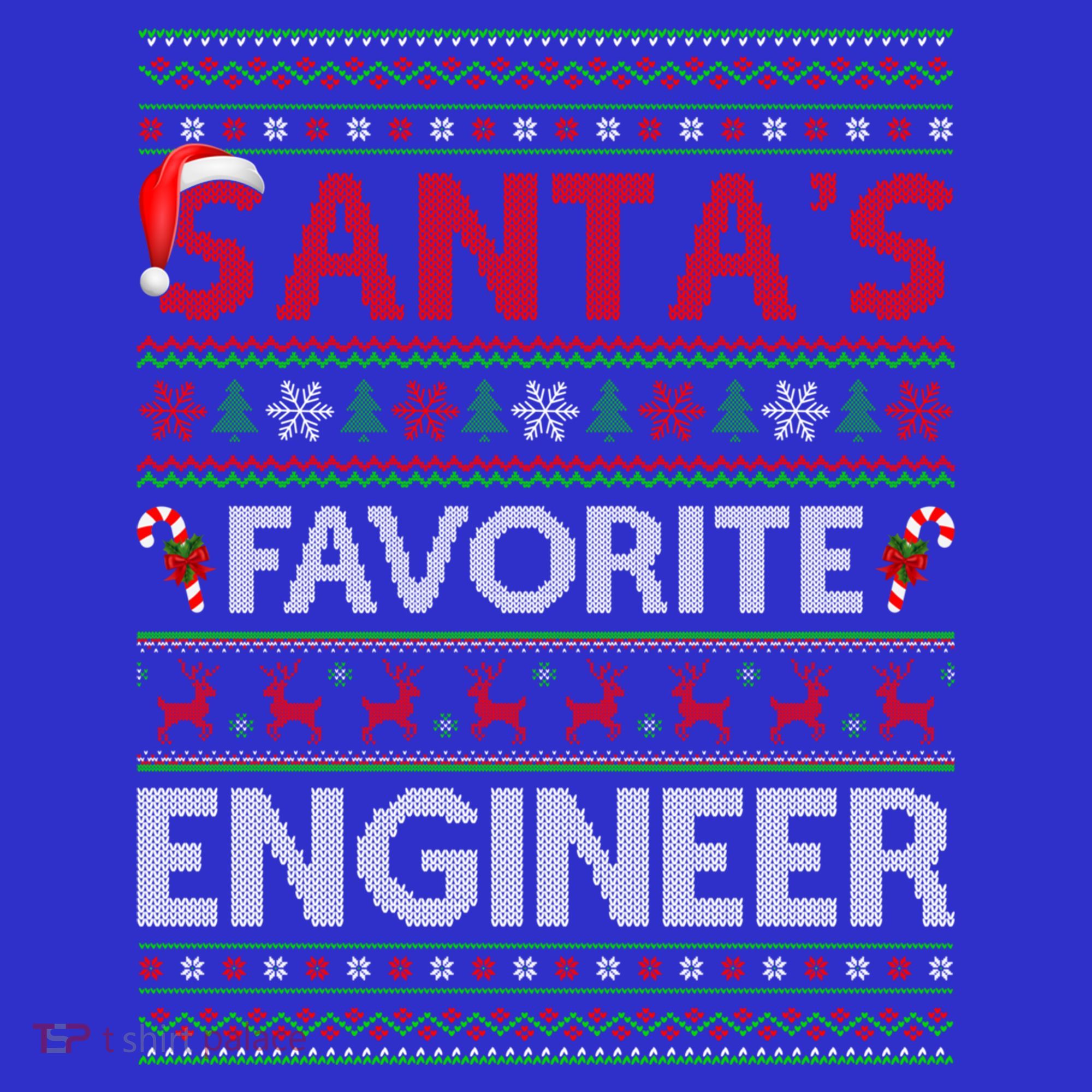 Ugly Xmas Lighting Santa's Favorite Engineer Christmas Gift Polo