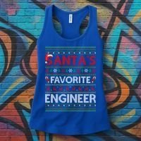 Ugly Xmas Lighting Santa's Favorite Engineer Christmas Gift Women's Tank Top thumb 3