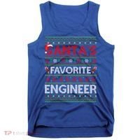 Ugly Xmas Lighting Santa's Favorite Engineer Christmas Gift Tank Top thumb 0