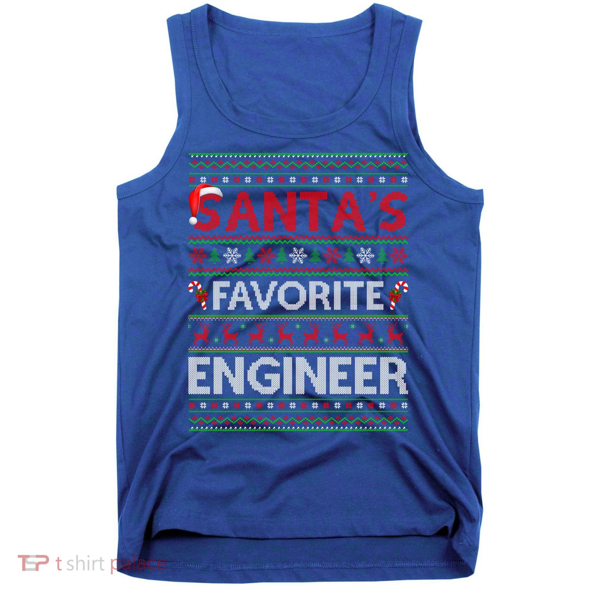 Ugly Xmas Lighting Santa's Favorite Engineer Christmas Gift Tank Top