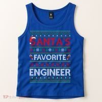 Ugly Xmas Lighting Santa's Favorite Engineer Christmas Gift Tank Top thumb 2