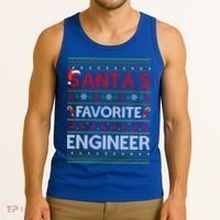Ugly Xmas Lighting Santa's Favorite Engineer Christmas Gift Tank Top thumb 3