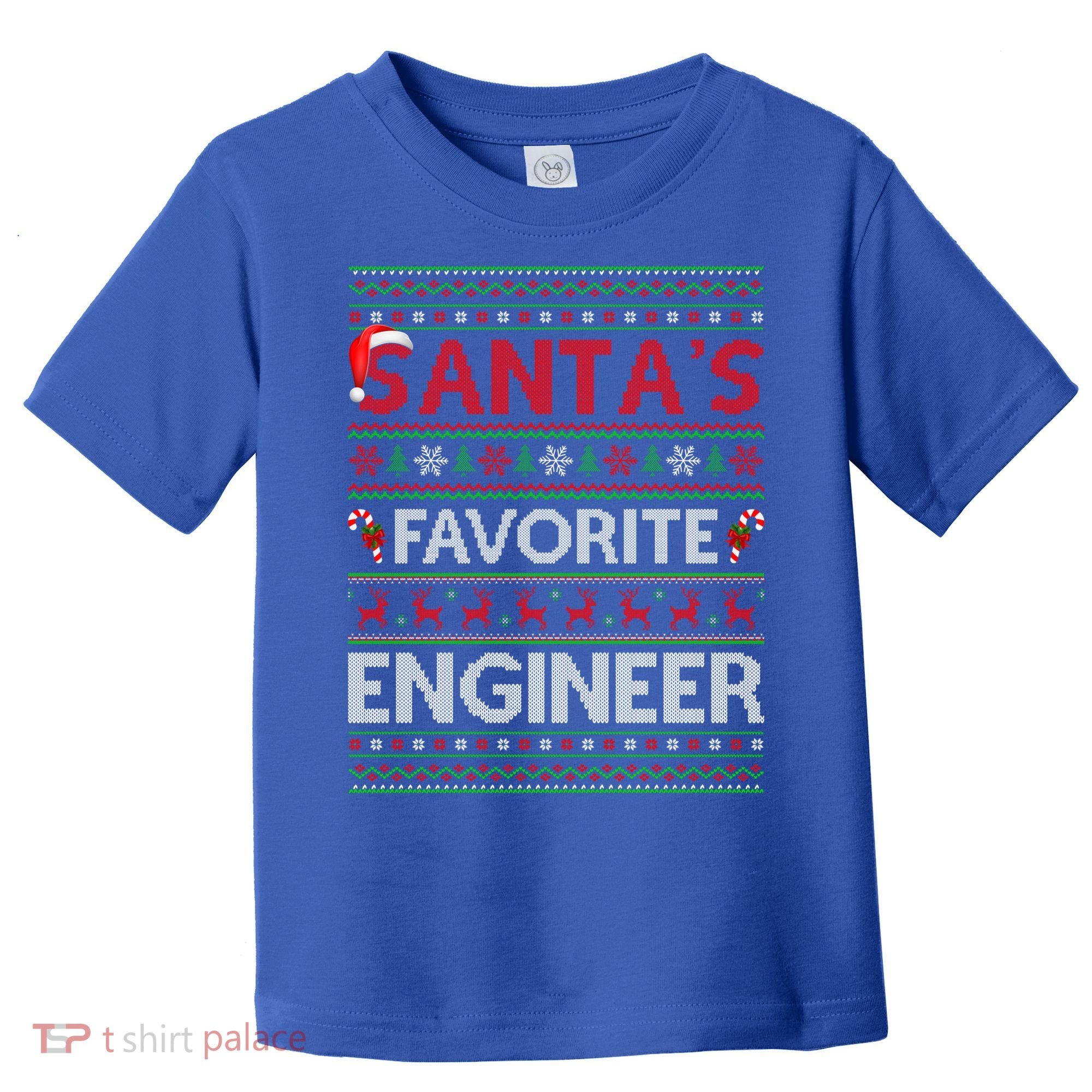 Ugly Xmas Lighting Santa's Favorite Engineer Christmas Gift Toddler T-Shirt