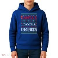 Ugly Xmas Lighting Santa's Favorite Engineer Christmas Gift Kids Hoodie thumb 4