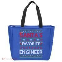 Ugly Xmas Lighting Santa's Favorite Engineer Christmas Gift Tote Bag thumb 0