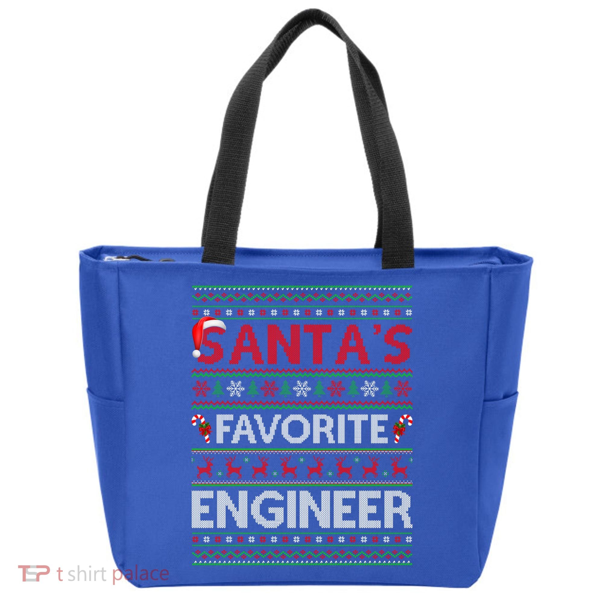 Ugly Xmas Lighting Santa's Favorite Engineer Christmas Gift Tote Bag