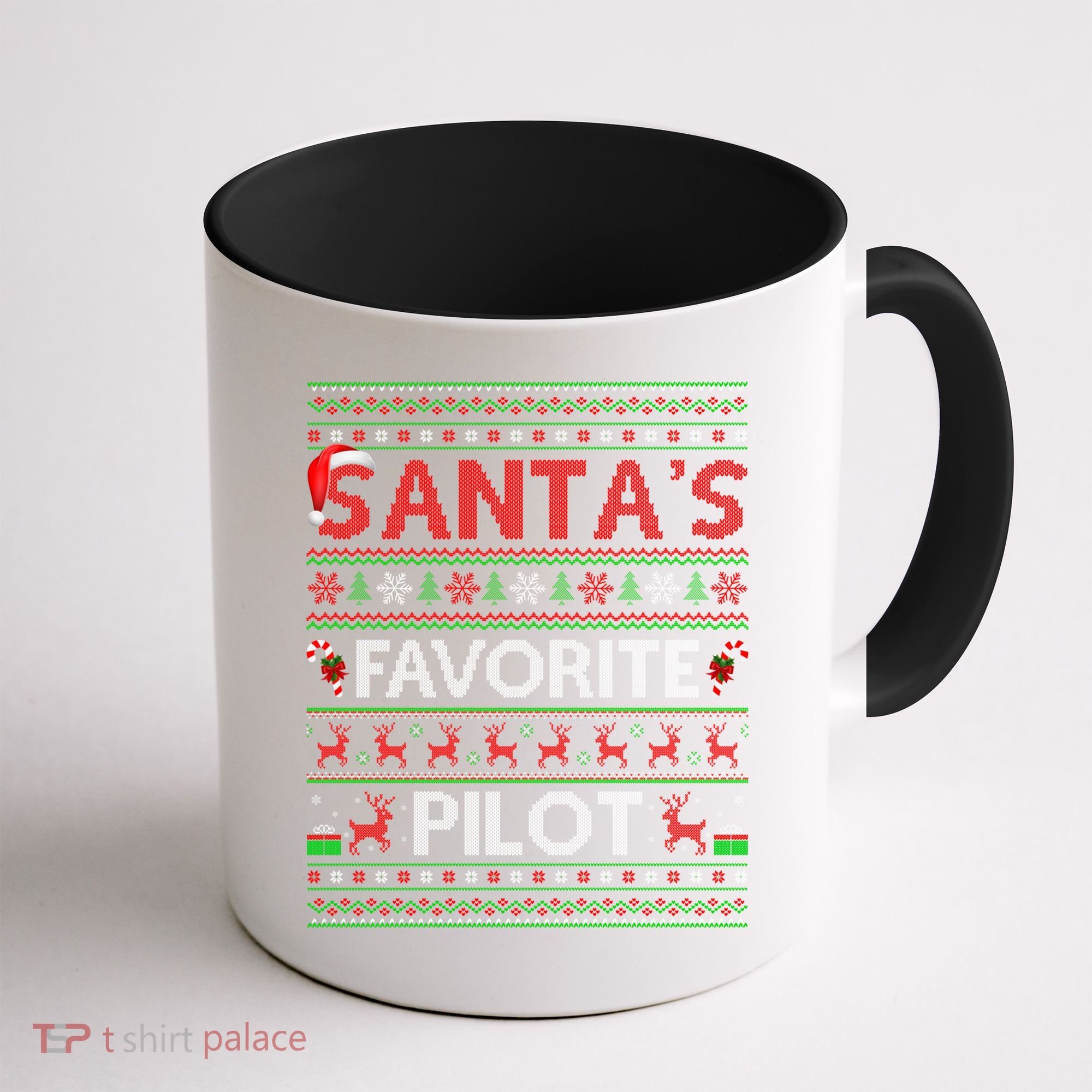 Ugly Xmas Lighting Santa's Favorite Pilot Christmas Funny Gift Coffee Mug