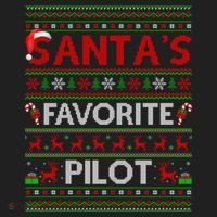 Ugly Xmas Lighting Santa's Favorite Pilot Christmas Funny Gift Beanie thumb 2