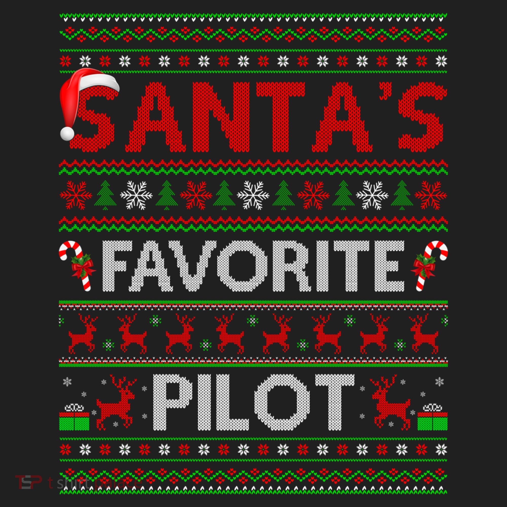 Ugly Xmas Lighting Santa's Favorite Pilot Christmas Funny Gift Hat