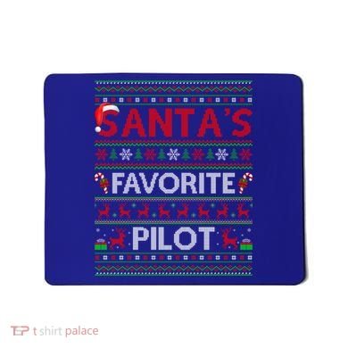 Ugly Xmas Lighting Santa's Favorite Pilot Christmas Funny Gift Mousepad