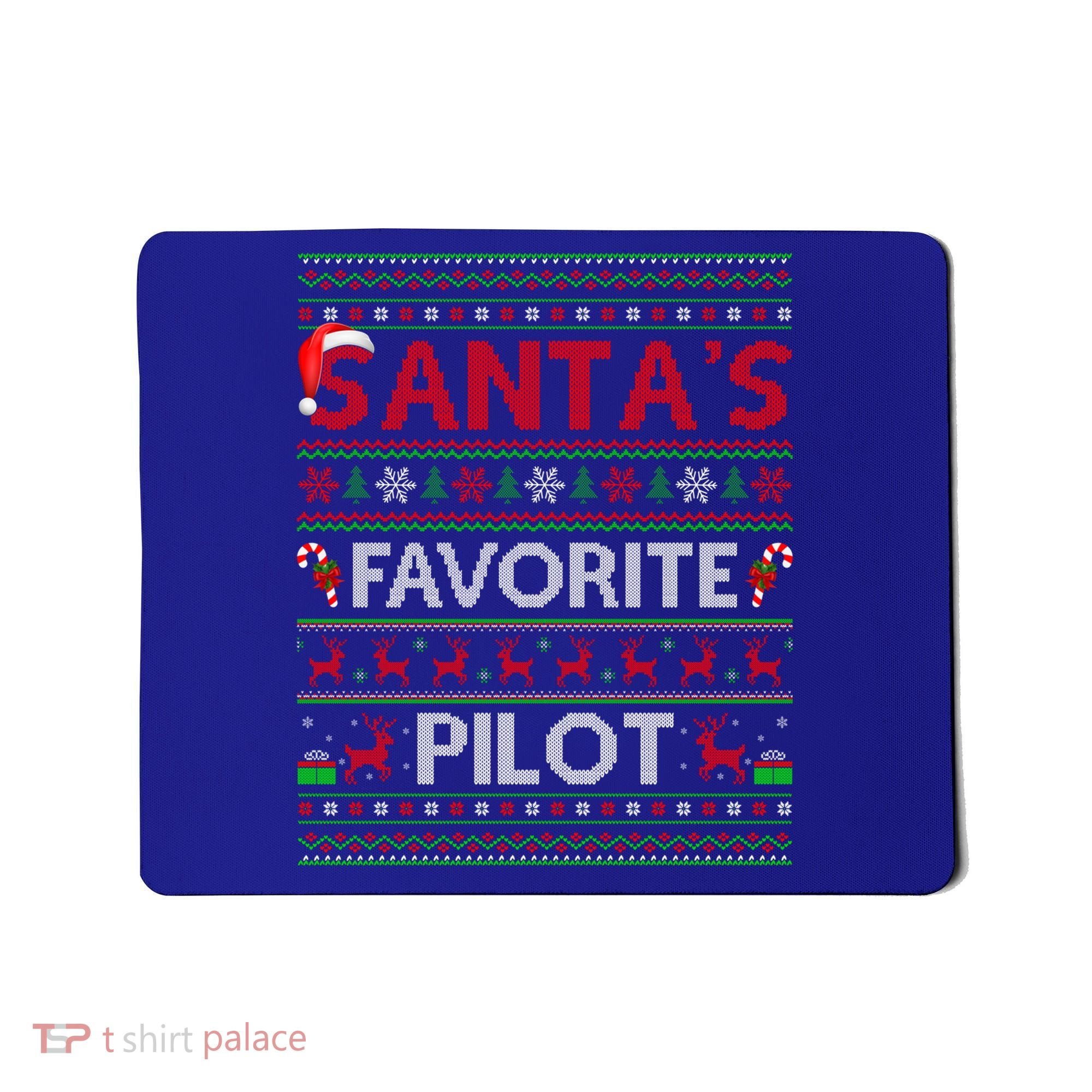 Ugly Xmas Lighting Santa's Favorite Pilot Christmas Funny Gift Mousepad