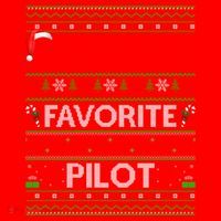 Ugly Xmas Lighting Santa's Favorite Pilot Christmas Funny Gift Santa Hat thumb 1