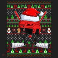 Ugly Xmas Sweater Style Lighting Hockey Christmas Gift Beanie thumb 2