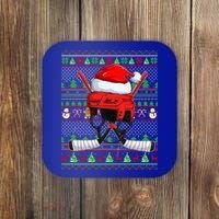 Ugly Xmas Sweater Style Lighting Hockey Christmas Gift Coaster thumb 0
