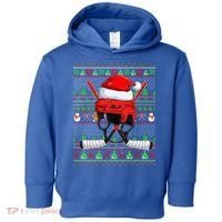 Ugly Xmas Sweater Style Lighting Hockey Christmas Gift Toddler Hoodie thumb 0