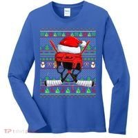 Ugly Xmas Sweater Style Lighting Hockey Christmas Gift Women's Long Sleeve Shirt thumb 0