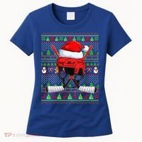 Ugly Xmas Sweater Style Lighting Hockey Christmas Gift Women's T-Shirt thumb 0