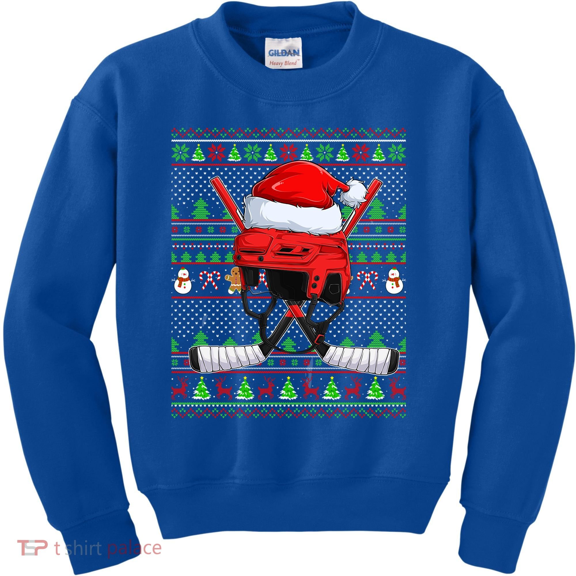 Ugly Xmas Sweater Style Lighting Hockey Christmas Gift Kids Sweatshirt