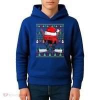 Ugly Xmas Sweater Style Lighting Hockey Christmas Gift Kids Hoodie thumb 4