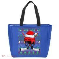 Ugly Xmas Sweater Style Lighting Hockey Christmas Gift Tote Bag thumb 0