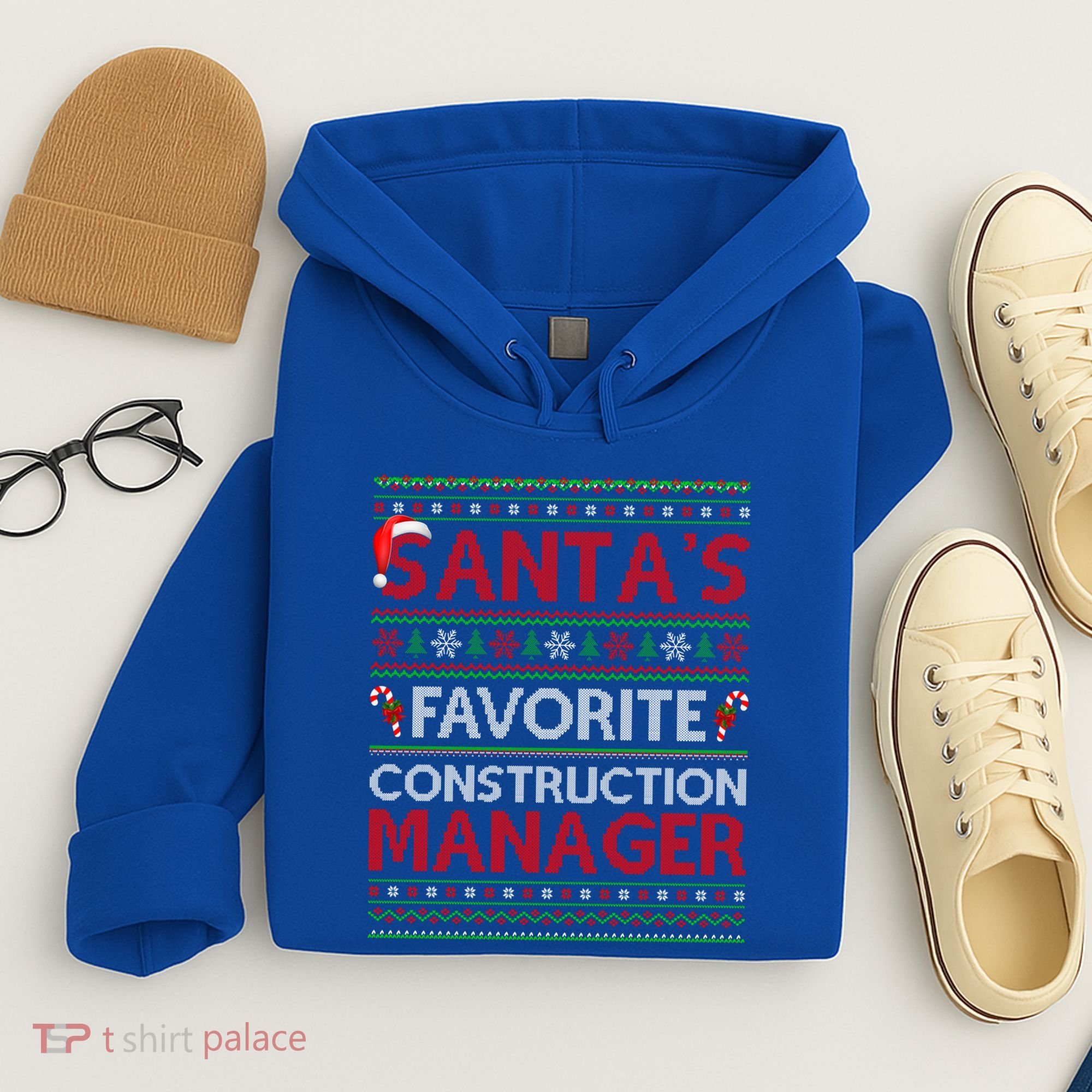 Ugly Xmas SantaS Favorite Construction Ager Christmas Gift Hoodie